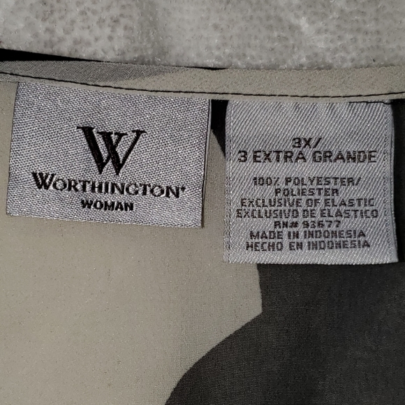 3x Worthington Short Sleeve black and white top blouse - Picture 6 of 7